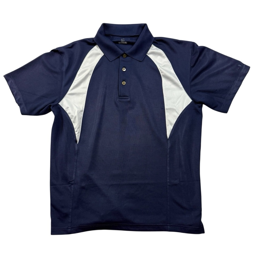Grand Slam Performance Golf Polo Shirt – Navy Blue & White – Size Medium